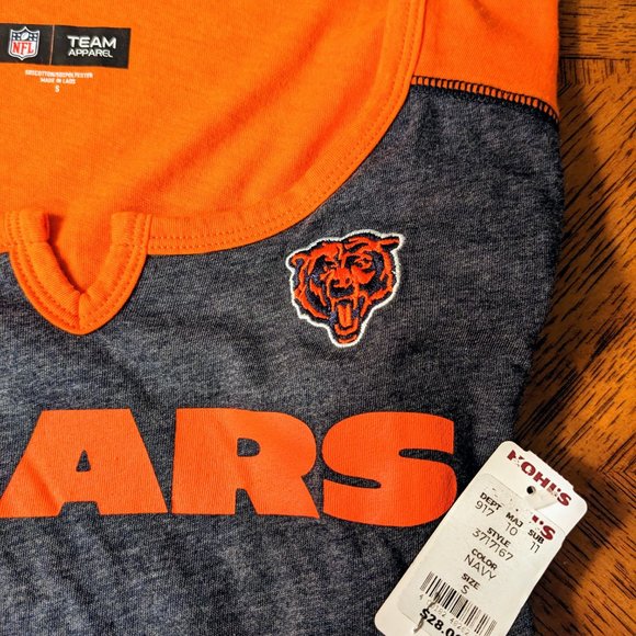 NWT NFL Team Apparel Women’s Cut V-Neck Short Sleeve Tshirt Small Chicago Bears - Picture 4 of 7